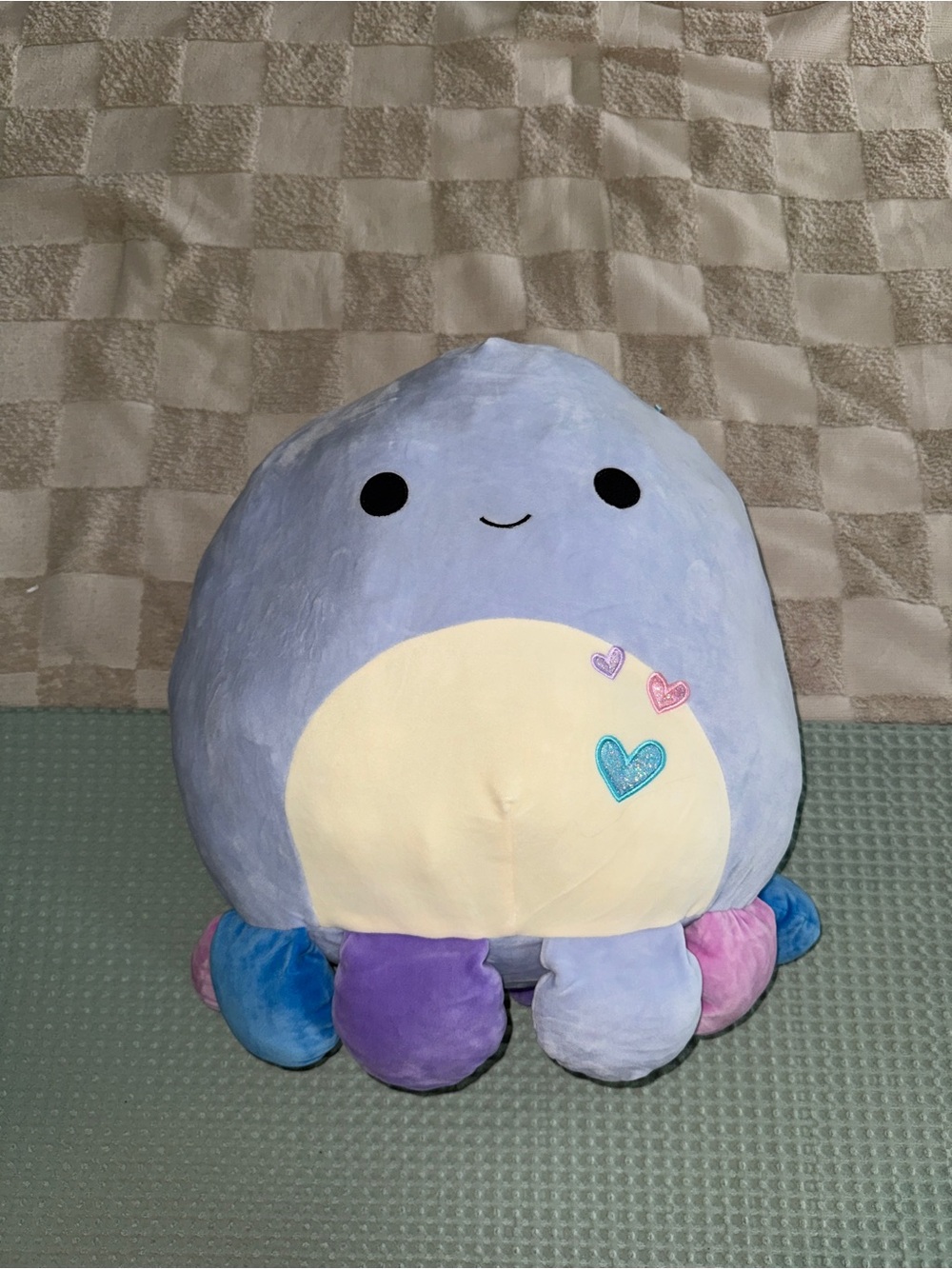 Squishmallows 14 inch Beula the Purple Octopus Heart Embroidered Plush Toy